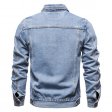 Giacca di jeans da uomo Giacca monopetto con risvolto tinta unita casual