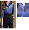 Camicie di seta Camicia da donna basic a maniche lunghe da ufficio